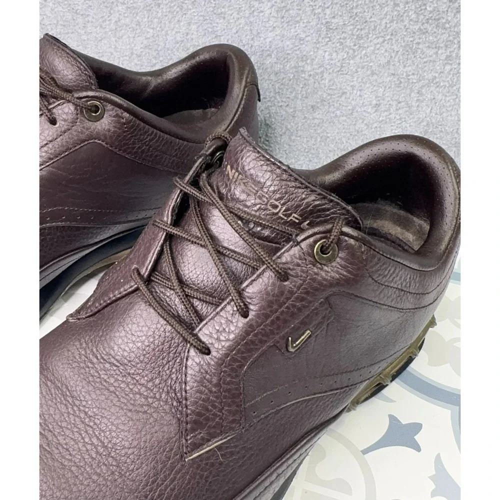 NIKE GOLF Zoom Air Tour Premium Shoes Men's Size 10 379216-272 Brown‎ Leather